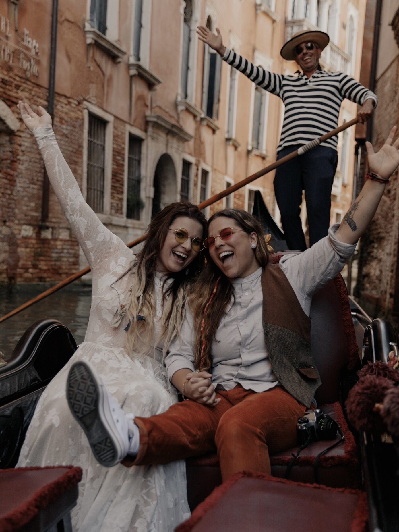 LGBTQIA+ elopement on Gondala in Venice, Italy. 